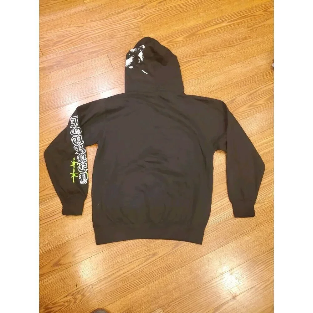 Fashion‎ Nova Hoodie Women's Size Large Black Green All Smiles Over Here NWOT